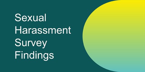 Graphic reading Sexual Harassment Survey Findings Graphic reading Sexual Harassment Survey Findings